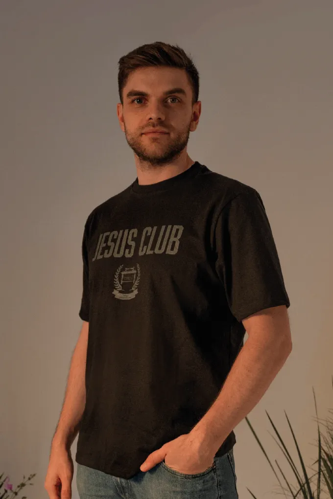 Camiseta Relaxed Fit Jesus Club Arca da Aliança Preta